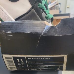 Jordan Air 1 Retro Black White Green Sneakers